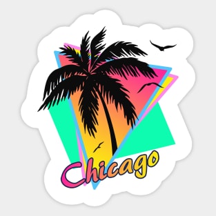 Chicago Funny 80s Sunset Sticker